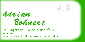 adrian bohnert business card